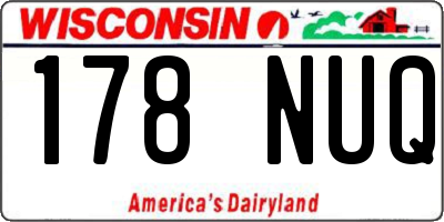 WI license plate 178NUQ