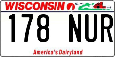 WI license plate 178NUR