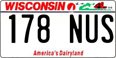 WI license plate 178NUS