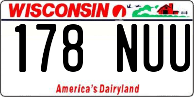 WI license plate 178NUU
