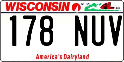 WI license plate 178NUV
