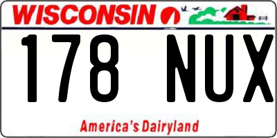 WI license plate 178NUX