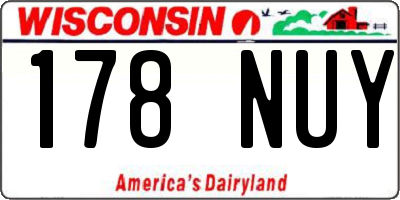 WI license plate 178NUY