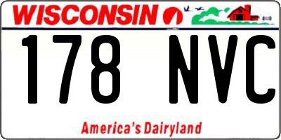 WI license plate 178NVC