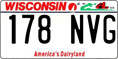 WI license plate 178NVG