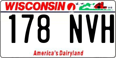 WI license plate 178NVH