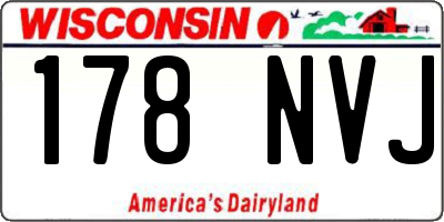 WI license plate 178NVJ