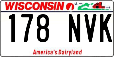WI license plate 178NVK
