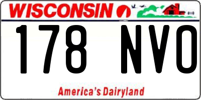 WI license plate 178NVO