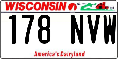 WI license plate 178NVW