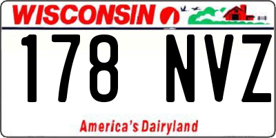 WI license plate 178NVZ
