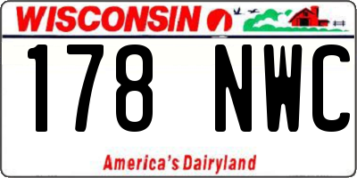 WI license plate 178NWC