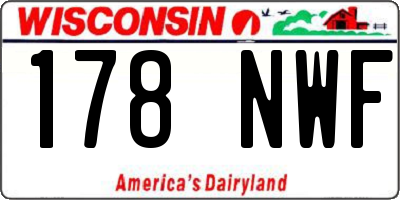 WI license plate 178NWF