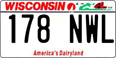 WI license plate 178NWL