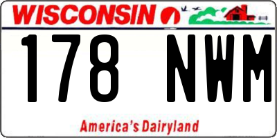 WI license plate 178NWM