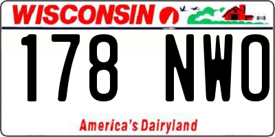 WI license plate 178NWO