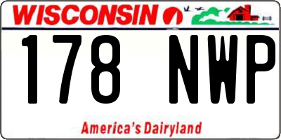 WI license plate 178NWP