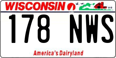 WI license plate 178NWS