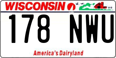 WI license plate 178NWU