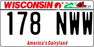 WI license plate 178NWW