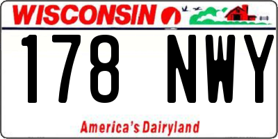 WI license plate 178NWY