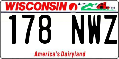 WI license plate 178NWZ