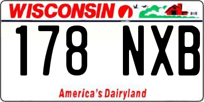WI license plate 178NXB
