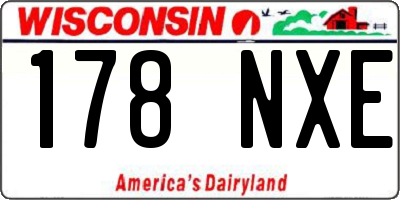 WI license plate 178NXE