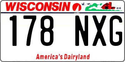 WI license plate 178NXG