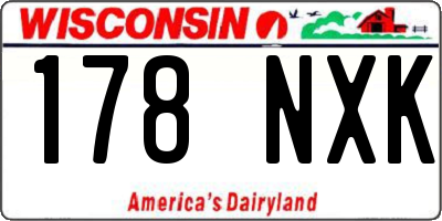 WI license plate 178NXK