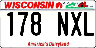 WI license plate 178NXL