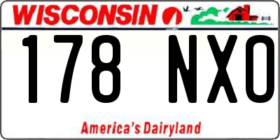 WI license plate 178NXO