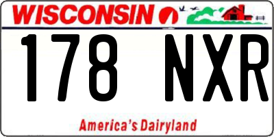 WI license plate 178NXR