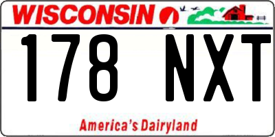 WI license plate 178NXT