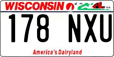 WI license plate 178NXU