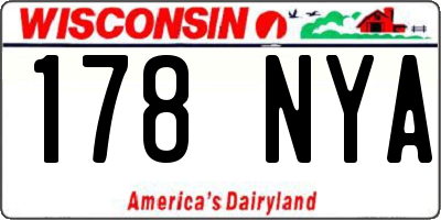 WI license plate 178NYA