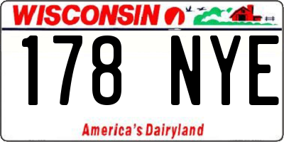 WI license plate 178NYE
