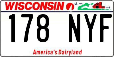 WI license plate 178NYF