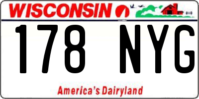 WI license plate 178NYG