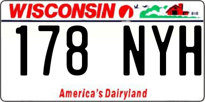 WI license plate 178NYH