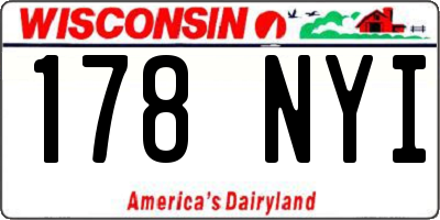 WI license plate 178NYI