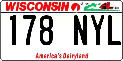 WI license plate 178NYL