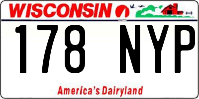 WI license plate 178NYP