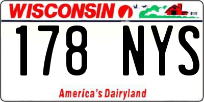 WI license plate 178NYS