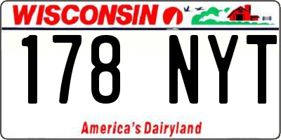 WI license plate 178NYT