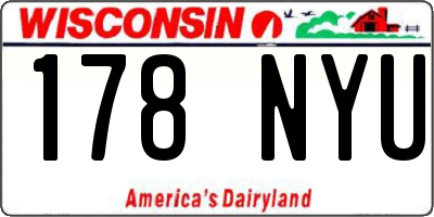 WI license plate 178NYU