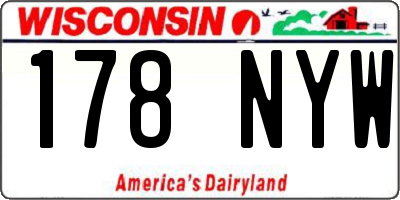 WI license plate 178NYW