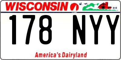 WI license plate 178NYY