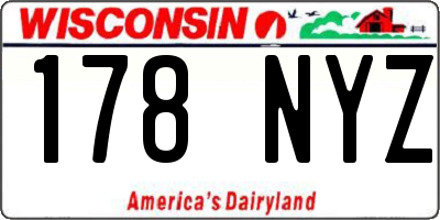 WI license plate 178NYZ