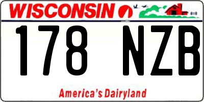 WI license plate 178NZB
